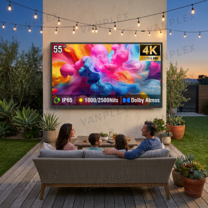 Vanplex Outdoor 55 Inch 4K UHD 1000/2500 Nits Anti-Glare IP65 Waterproof Smart WebOS Voice Control Two Large Sizes Availa - Product Image 1
