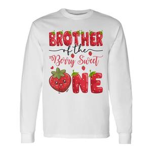 Camiseta de manga larga para el primer cumpleaños de Brother Of The Berry Sweet One Strawberry - Product Image 1