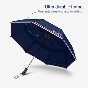 ร่มพับอัตโนมัติ 3 ตอน คุณภาพสูง พร้อมโลโก้สั่งทำพิเศษ กันลม โครงสร้างแข็งแรง ด้ามจับแบบห่วงคุณภาพดี - Product Image 4