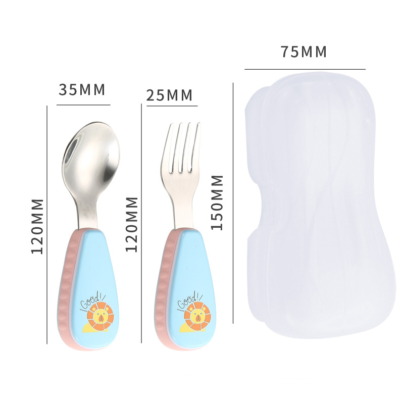 Cuchara+tenedor+caja azul