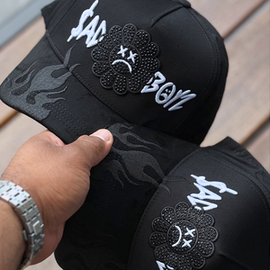 メーカーカスタム5パネルブランク湾曲ブリムパーソナライズスエード野球キャップGorras Rude Hat's Angel Azulモンキーハット - Product Image 2