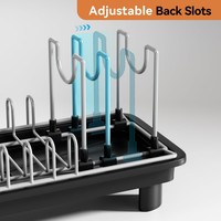 Petit égouttoir à vaisselle compact avec drainage automatique et fentes réglables