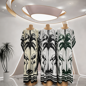 Nouvelle Robe Musulmane Africaine Grande Taille pour <span class=keywords><strong>Femme</strong></span>, Imprimée, Col en V, Style <span class=keywords><strong>Boubou</strong></span> – Fournisseur en Gros - Product Image 3