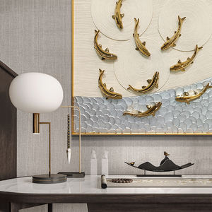 Home Decor Moderne Kunst Handgemaakte Keramische Gelukkige Vis Sculptuur Reliëf Textuur Canvas Acryl Schilderij Voor 3d Wanddecoratie - Product Image 4