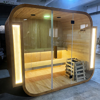 Hava Koşullarına Dayanıklı Özelleştirilmiş Masif Ahşap Geleneksel Fıçı Sauna, Avlu Grubu Kızılötesi Rahatlama ve Dinlenme İçin