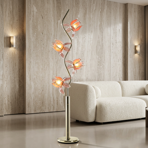 Lampe sur pied élégante en forme de lotus, lampe sur pied à col flexible pour la décoration du salon et de la chambre, avec ampoule LED à 3 températures de couleur - Product Image 1