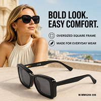 Lunettes de soleil unisexes à clip magnétique, monture noire œil de chat, charnière en métal renforcé, protection UV400, vente en gros, logo personnalisé