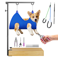Support de toilettage multifonctionnel 8-en-1 pour animaux de compagnie - Support de séchage mains libres pour chiens et station de bain réglable pour chats/petits chiens