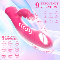 2 in 1 Dual Head Rabbit Vibration Silikon Wasserdichtes wiederauf lad bares G-Punkt Rabbit Dildo Vibrator Sexspielzeug für Frauen Masturbation