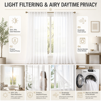 Rideaux Translucides en Lin Blanc Effet Slub à Plis en S Personnalisés pour Hôtels et Chambres