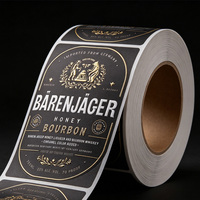 Étiquette personnalisée de luxe en papier texturé avec logo estampé à chaud en feuille d'or pour l'emballage et l'impression de bouteilles de vodka et de vin haut de gamme