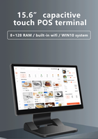 Système de point de vente tout-en-un pour restaurant, kiosque de commande ultra-fin 15,6 pouces, compatible Win10/11/Linux/Android, caisse enregistreuse POS
