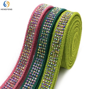 Cordón Plano Brillante con Pedrería, Cordón de Poliéster con Cristales y Diamantes para Sudaderas, Bolsos y Accesorios de Ropa - Product Image 1