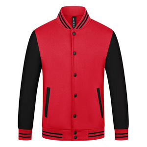 Giacca da baseball in cotone 100% felpa personalizzata a maniche lunghe con abiti da lavoro in velluto con logo stampato - Product Image 2