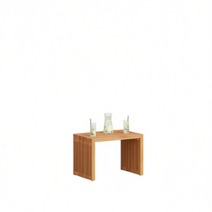 Mesa Auxiliar de Jardín de Teca 19.69 X 12.80 X 13.78 Pulgadas, Muebles de Exterior, Diseño Minimalista, Mesa de Madera Resistente - Product Image 1