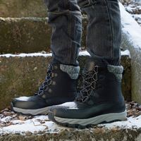Sepatu Bot Salju Pria Berbahan Kulit Domba Ultra-Tebal dan Hangat untuk Musim Dingin |   Sepatu Bot Kulit Sapi Luar Ruangan Anti-Selip Termal