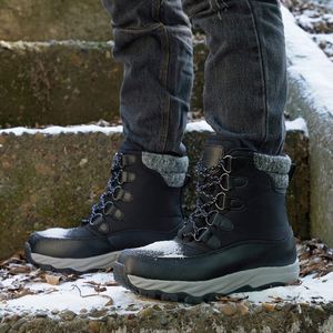 Bottes d'hiver chaudes ultra-épaisses en laine de mouton intégrée pour hommes |   Bottes thermiques antidérapantes en cuir de vache pour l'extérieur - Product Image 3