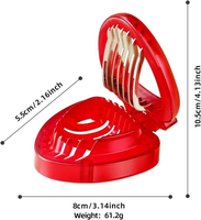 Handmatige roestvrijstalen aardbeien snijder & -slicer, milieuvriendelijk plastic keukenhulpje voor fruit & groenten