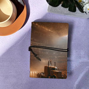 Cuaderno A6 hecho a mano, cierre <span class=keywords><strong>de</strong></span> corbata Vintage resistente, 80 hojas, regalo duradero para reuniones <span class=keywords><strong>de</strong></span> investigación <span class=keywords><strong>de</strong></span> mercado, NotesSinger Truck Audience - Product Image 1