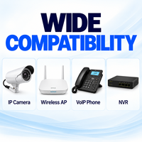 Répartiteur PoE 12V DC5521 traversant, étanche, avec prise RJ45 et sortie de données, blanc, pour caméra IP et vidéosurveillance