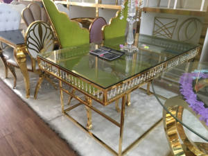 Luxus Golden Edelstahl Hochzeit Braut und Bräutigam Esstisch - Product Image 4