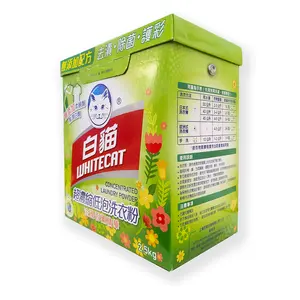 Bulk High Quality Concentrated Washing Laundry Powder Factory Supplier Paper Box Powder Detergent for Sensitive Skin