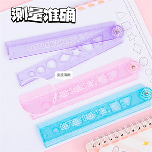 Entrega rápida, herramienta de medida escolar de moda coreana, papelería lista para enviar, regla larga recta plegable Plastuc de colores, 30cm - Product Image 5