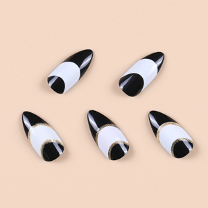 Unghie Finte Glamour Glitter in ABS, Design a Copertura Totale Senza Colla, Punte per Unghie - Product Image 3