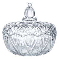 Bocal de rangement en verre populaire avec couvercle, bocal de rangement en verre pour bonbons de cuisine à domicile, Dessert rond grand bocal en verre de sucre