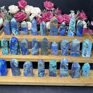 Obelisco de azurita azul natural al por mayor, columna de cristal ornamental, torre de azurita azul para regalo - Product Image 3