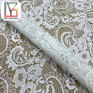 Chất Lượng Cao Lưới Guipure Dây Thêu Ren Vải Châu Phi Bridal Trắng Nước Hòa Tan Lưới Ren Vải Cho Váy Cưới - Product Image 3