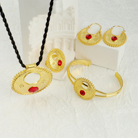 FS Érythrée Habesha Charme Africain Géométrique Style Ethnique Couleur Or Ensemble de Bijoux pour Femmes