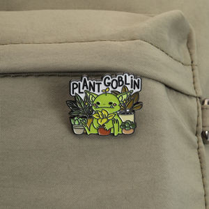 Broches en émail de dessin animé Plant Goblin, mignonnes, avec personnage de Plant Goblin vert, badges de revers, bijoux, vente en gros - Product Image 3