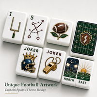 Mahjong Profesional MeldVerse de Calidad de Casino, Personalizado, Acrílico Premium, Azul Marino, Cobre y Dorado, con Logotipo Personalizado, Duradero