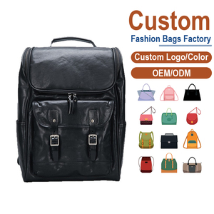 Mochila de Cuero Genuino Negro para Hombre - Cierre de Cremallera Antirrobo, Diseño Portátil y Resistente, OEM para Marcas - Product Image 1