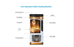 3-इन-1 वाणिज्यिक कॉफी मशीन-तत्काल पाउडर शराब-सिक्का संचालित सिस्टम कप डिस्पेंसर के साथ - Product Image 3