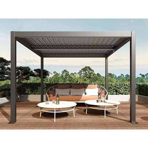 Pergola à toit à lames orientables en aluminium, taille personnalisable, étanche, éclairage RGB dimmable, écologique, pour terrasse arrière-cour - Product Image 2