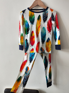 Ensemble de pyjamas pour garçons en coton de bambou OEKO-TEX personnalisé avec CPC CE, doux, respirant, pour l'été, vêtements de détente assortis pour la famille - Product Image 6