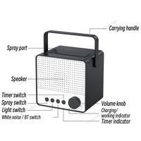 Diffuseur d'arômes à flamme portable sans fil Humidificateur d'air à huile essentielle Lecteur de bruit blanc Machine Aide au sommeil Haut-parleur BT
