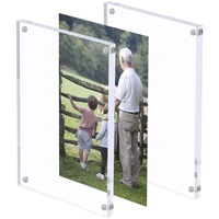 Cadre photo en verre acrylique transparent double face, support de présentation décoratif 4x6, magnétique, flottant, imprimé UV/sérigraphie