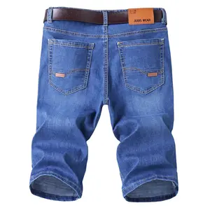 Pantalones cortos de tela vaquera para hombre, Vaqueros cortos de verano para relajarse