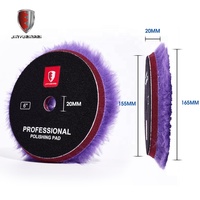 JYM-0233 Tampon de polissage professionnel en laine texturée violette de 6 pouces, écologique, pour polisseuse rotative DA et peinture automobile