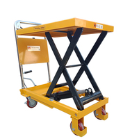 Mini table élévatrice à ciseaux hydraulique mobile manuelle pour entrepôt, capacité de charge 150kg 300kg 500kg, fournisseur de leviers de levage
