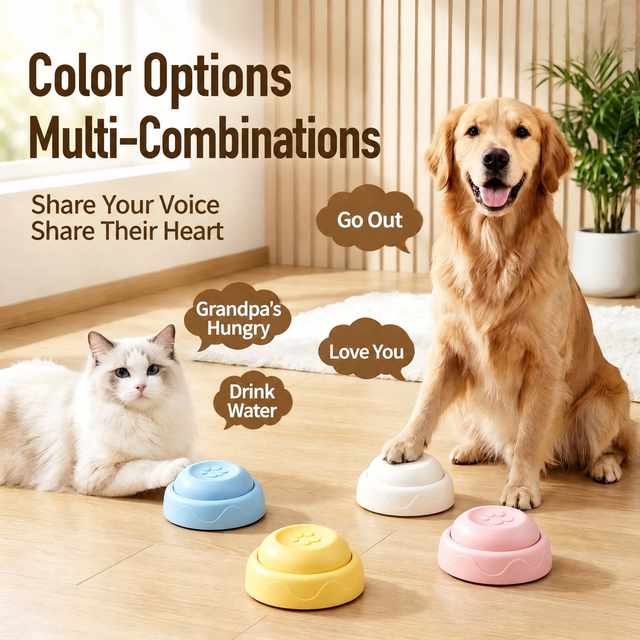 One Touch Record Function Pet Communication Button Rechargeable Voice Recording Pet Talk Button for Cats Dogs