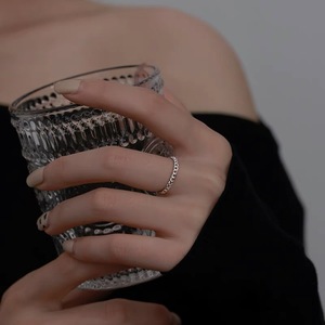 S925 Sterling Silver Twisted Chain <b>Ring</b> <b>Adjustable</b> Opening Index Finger Unisex Everyday Wear Jewelry - Product Image 5