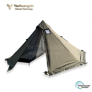 Carpa Trigone de Doble Capa Tipo V, Tela Oxford de Poliéster, Impermeable, Resistente al Viento, Transpirable, Ligera, para Tres Estaciones, para Exteriores - Product Image 2