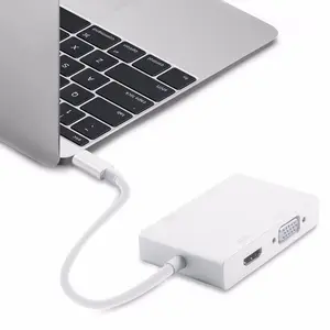 4合1 USB 3.1 C型usb-c至4K HDMl USB3.0集线器VGA DVI适配器电缆转换器