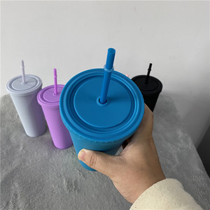 Nouvelle <span class=keywords><strong>tasse</strong></span> vierge personnalisée de couleur pastel mate de 22oz avec paille faveur de fête de mariage unique pour les cadeaux de bricolage personnalisables en vinyle - Product Image 3