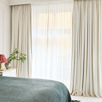Conception de rideaux sur mesure OEM, tulle transparent en polyester et lin pour hôtel, café, hôpital, bureau, projet