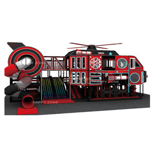 Aire de jeux intérieure sur le thème de l'hélicoptère personnalisée pour les enfants, équipement de jeu doux commercial avec toboggans et zones d'escalade - Product Image 3